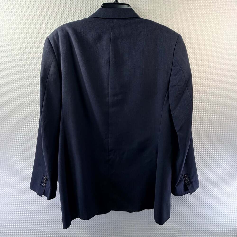 Hickey Freeman Men's Navy Blue Pinstripe Wool Suit Jacket - Picture 3 of 8